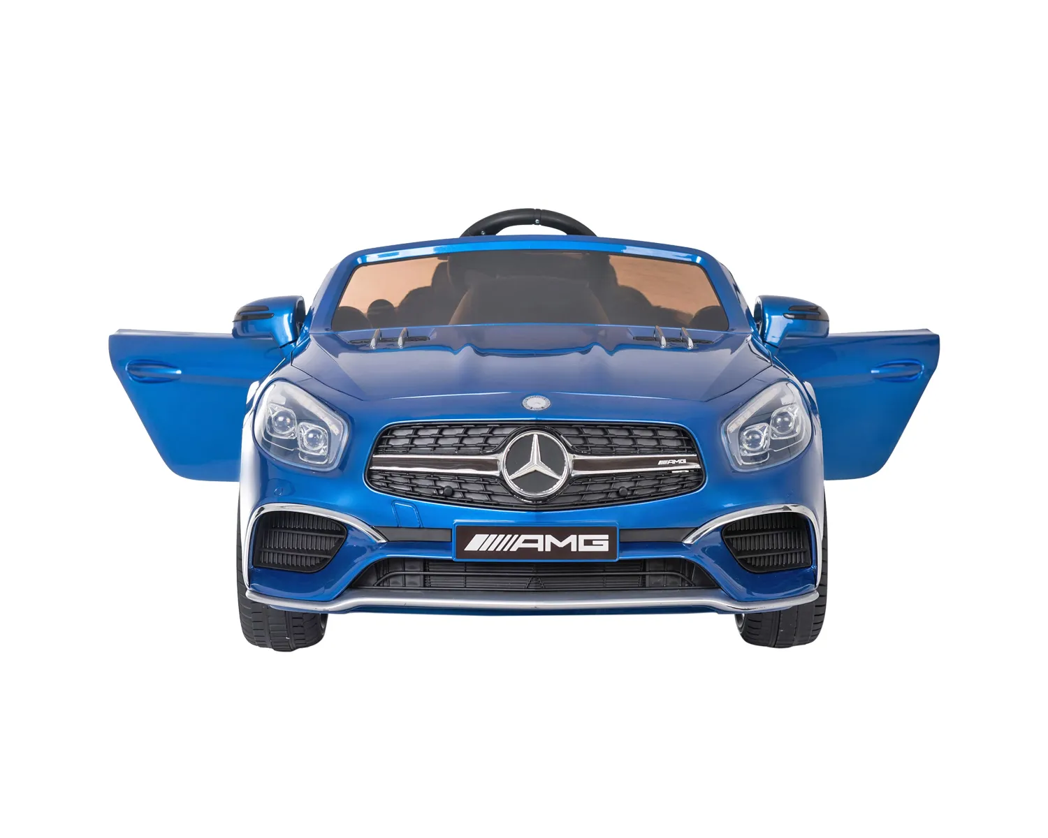 Лицензирана Акумулаторна кола Mercedes Benz SL65 Синя, 12V с предни и задни светлини и амортисьори | Iguana.bg 2