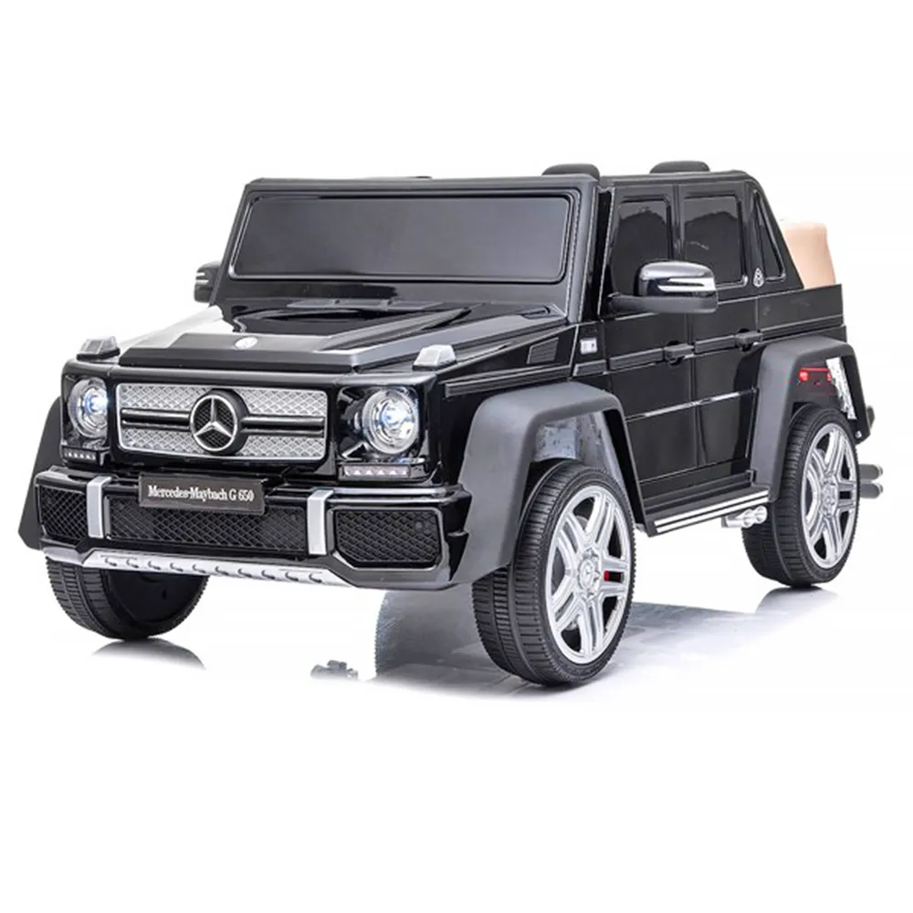 Лицензиран Акумулаторен джип Mercedes Maybach G650 Черен металик 12V с LED светлини и кожена седалка | Iguana.bg 1