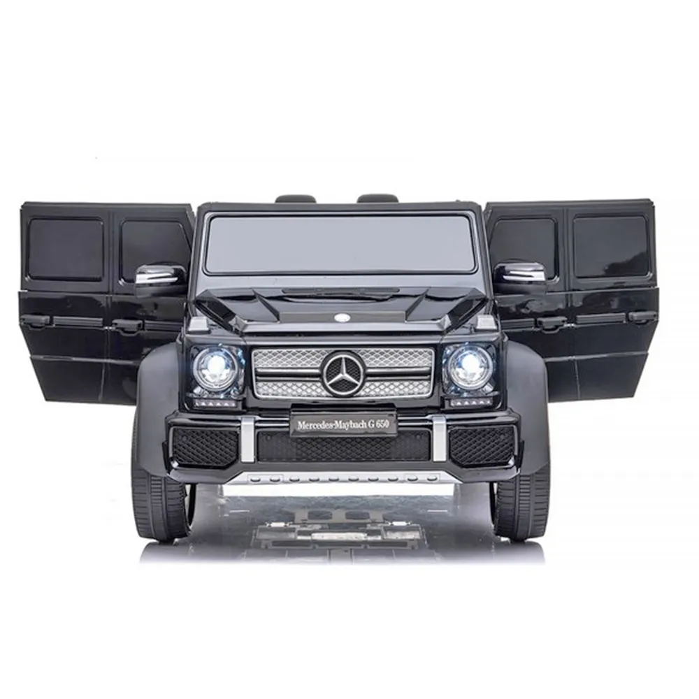Лицензиран Акумулаторен джип Mercedes Maybach G650 Черен металик 12V с LED светлини и кожена седалка | Iguana.bg 2