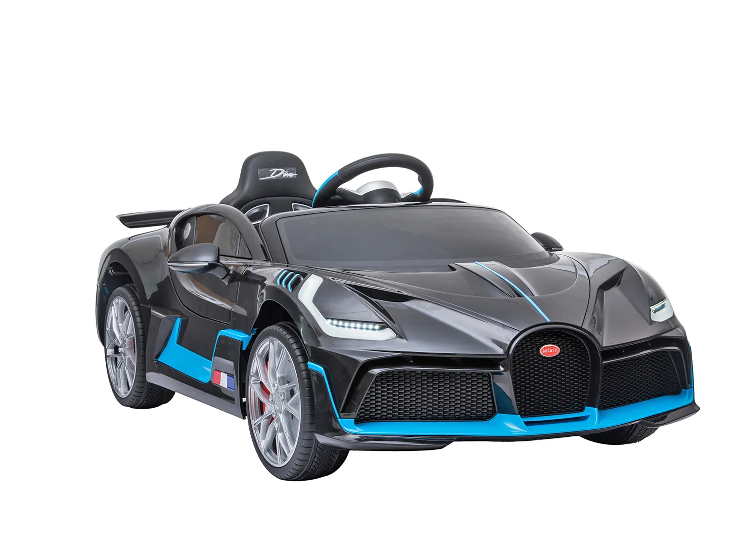 Лицензирана Акумулаторна кола Bugatti Divo 12V, Черна, отварящи се врати и скорости | Iguana.bg 3