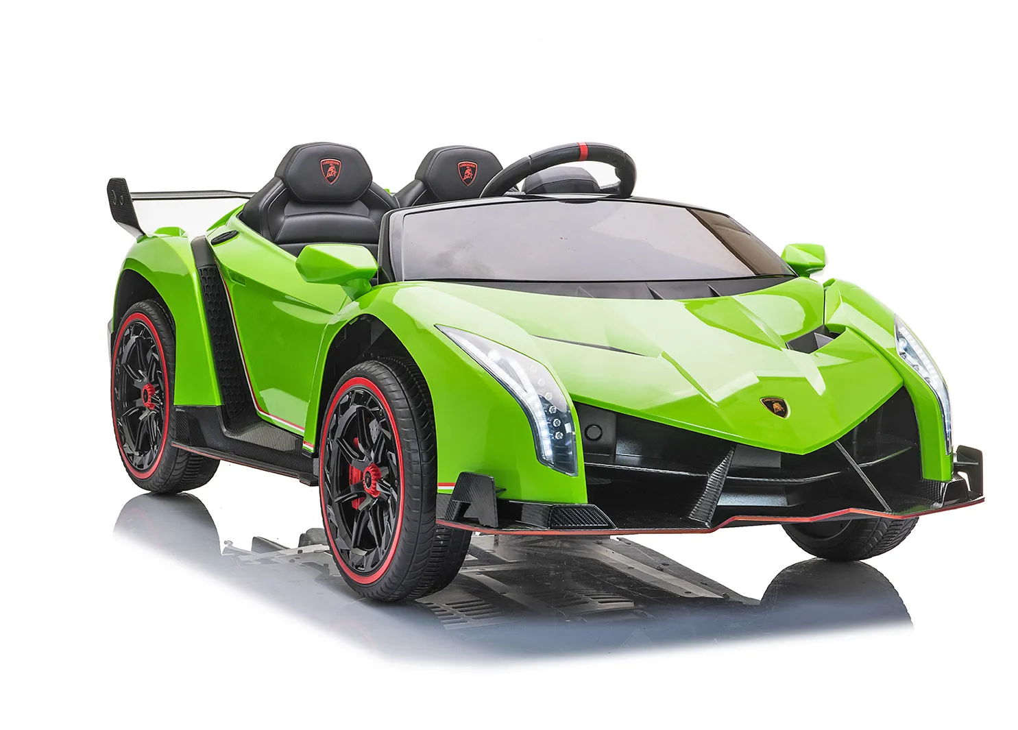Лицензирана Акумулаторна кола Lamborghini Veneno 12V, Зелена, отварящи се нагоре врати Iguana.bg 2