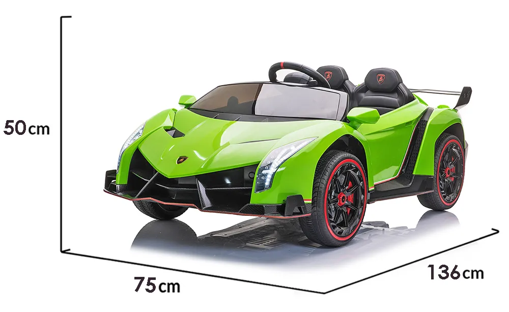 Лицензирана Акумулаторна кола Lamborghini Veneno 12V, Зелена, отварящи се нагоре врати Iguana.bg 4