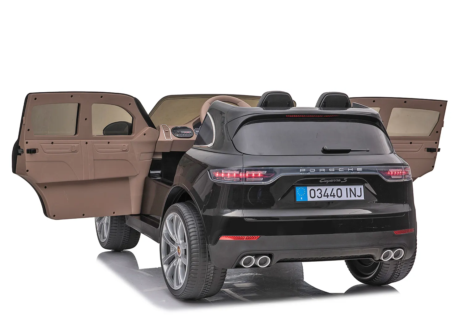 Лицензиран Акумулаторен джип Porsche Cayenne S Черен, 12V с две места и светлини | Iguana.bg 4