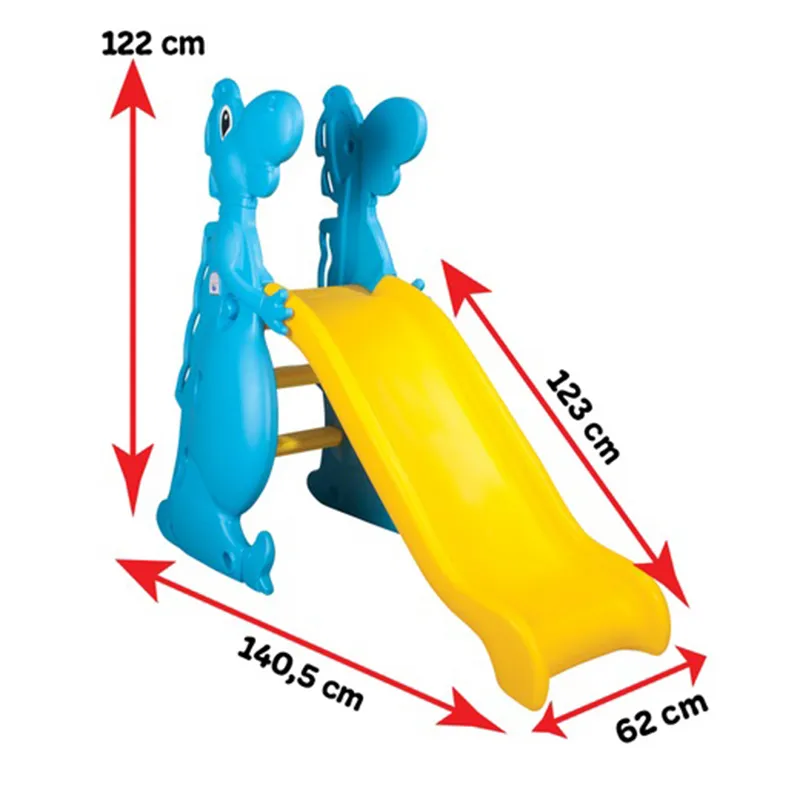Детска Пързалка Happy Dino Жълта, за деца до 35кг, дължина на улея 123см | Iguana.bg 2