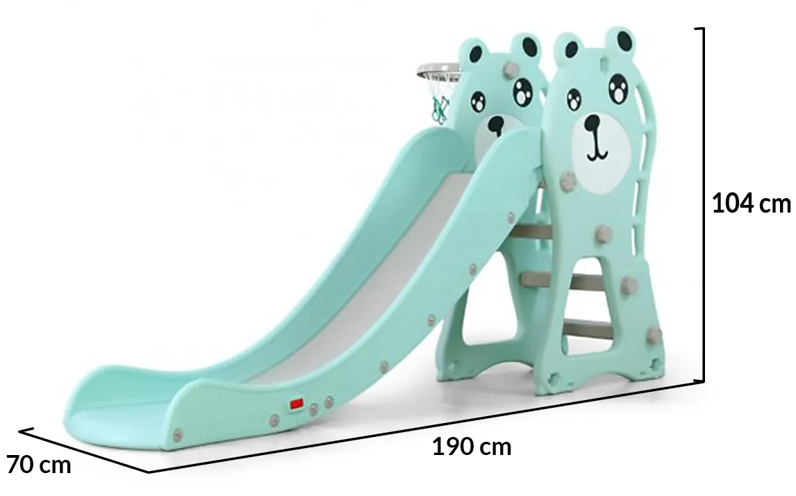 Детска Пързалка POOH с баскетболен кош, Синя, за деца до 40кг, дължина на улея 172см | Iguana.bg 2