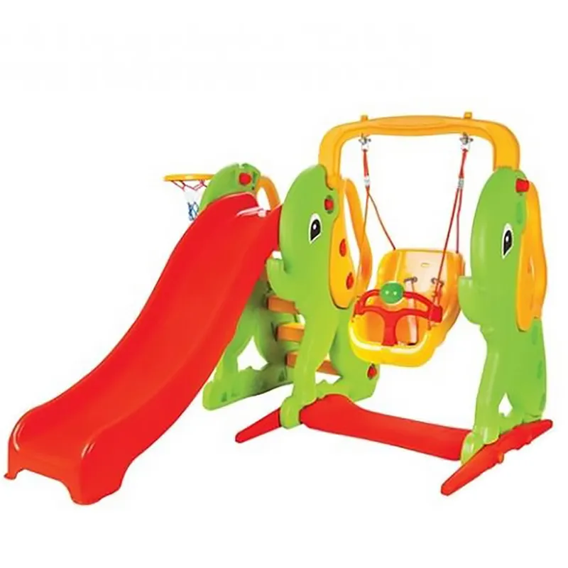 Детска Пързалка с люлка и баскетболен кош Слонче, за деца до 20кг, дължина на улея 157см | Iguana.bg 2