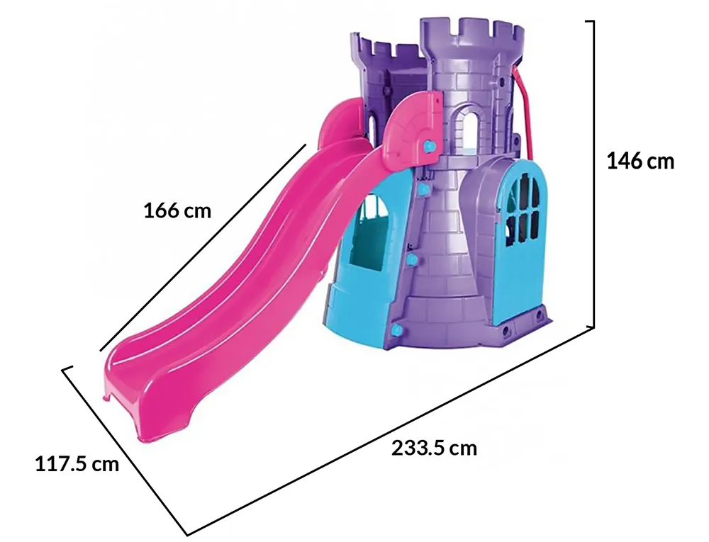 Детска Пързалка Замък, Розова, за деца до 50кг, дължина на улея 166см | Iguana.bg 3