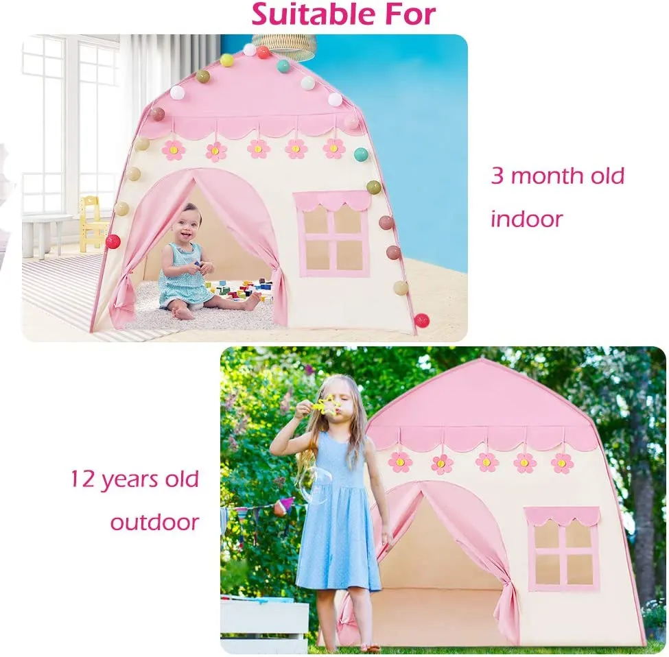 Детска палатка тип Къща с LED лампички топки 130 x 90 x126см 11