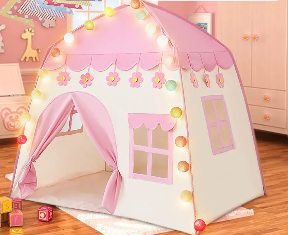 Детска палатка тип Къща с LED лампички топки 130 x 90 x126см 13
