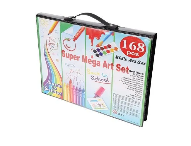 Детски Комплект за рисуване и оцветяване в куфар 168 части, Два цвята | Iguana.bg 3