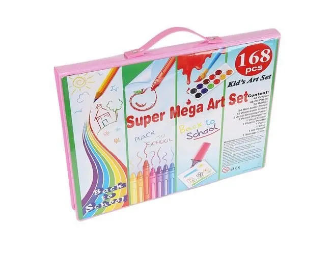 Детски Комплект за рисуване и оцветяване в куфар 168 части, Два цвята | Iguana.bg 12