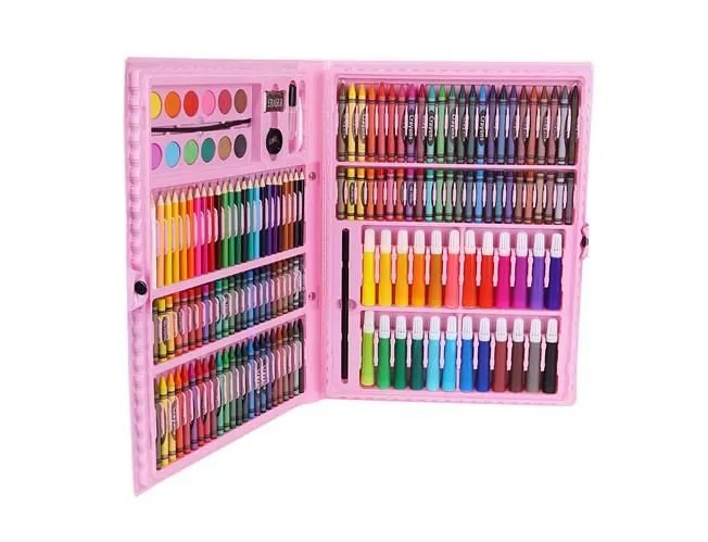 Детски Комплект за рисуване и оцветяване в куфар 168 части, Два цвята | Iguana.bg 14