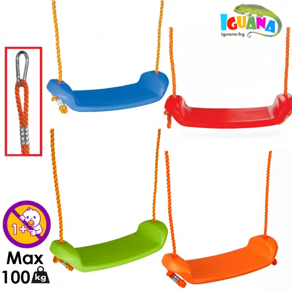 Детска люлка с въжета, 4 цвята, за деца над 3 години, до 100кг | Iguana.bg 1