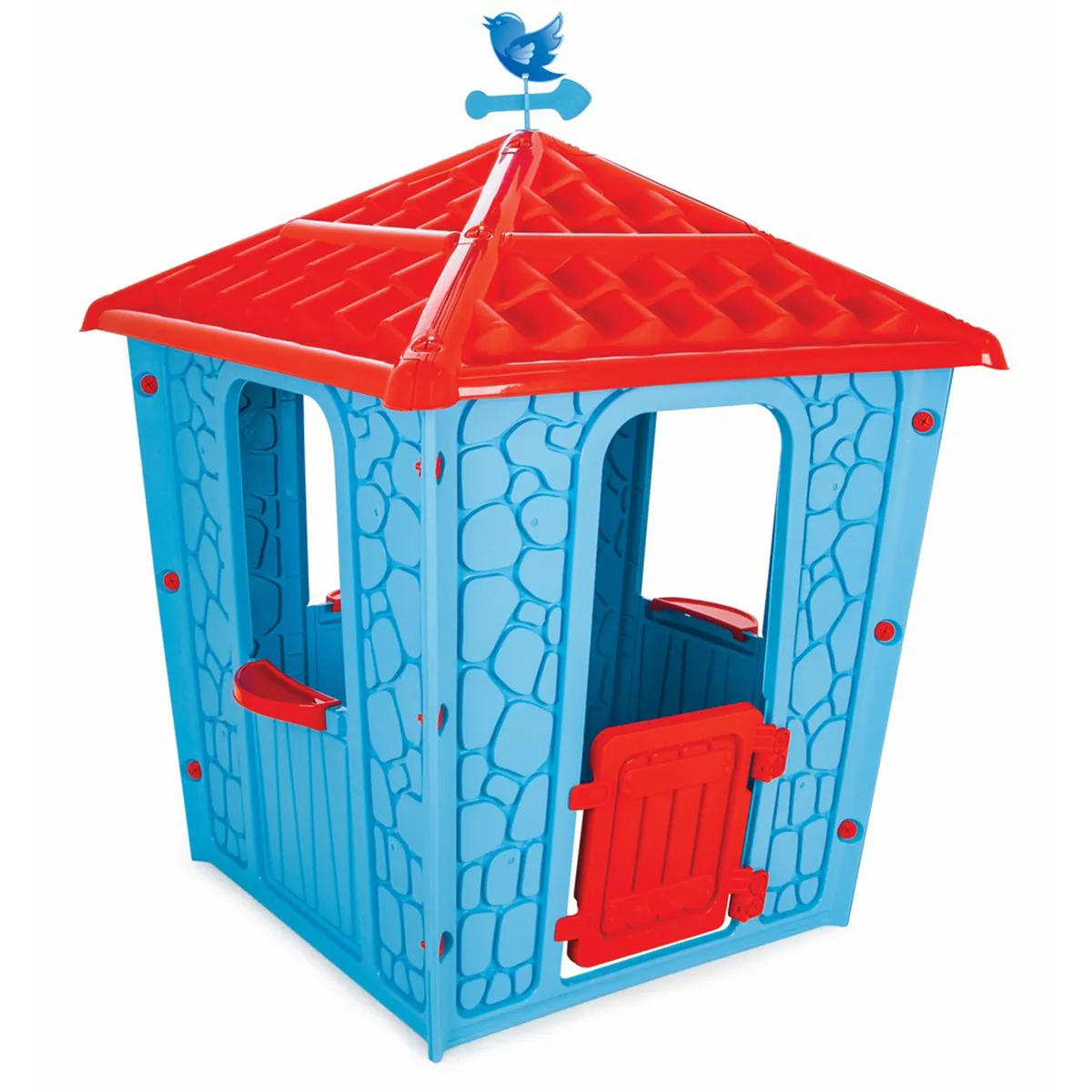 Детска каменна къщичка, Синя, подвижна врата и ветропоказател, за деца над 3 години | Iguana.bg 2