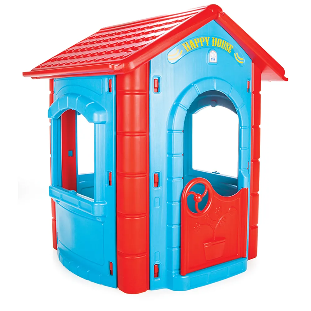 Детска къщичка Happy, Синя с червен покрив, отваряща се врата и 3 прозореца | Iguana.bg 3