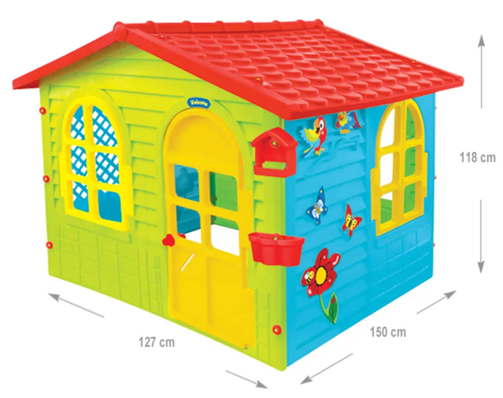 Детска къщичка Garden House с дъска за рисуване, Отварящи се врата и прозорци, хранилка за птички | Iguana.bg 4