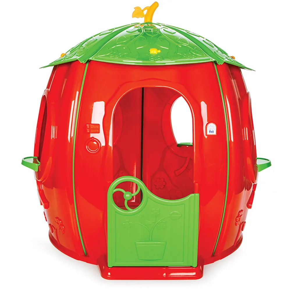 Детска къщичка Тиква, Червена със зелен покрив, отваряща се  врата и 4 прозореца, за деца над 3 години | Iguana.bg 2