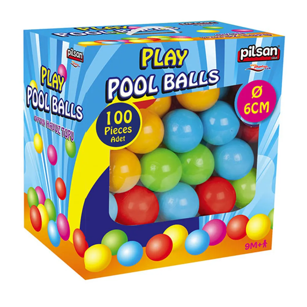 Комплект Детски топки за игра, 100 броя, 6 см, 4 ярки цвята в кутия | Iguana.bg 2