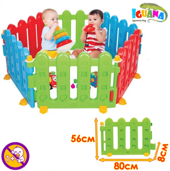 Детска ограда за игра - сглобяема площадка с разнообразни форми и ярки цветове | Iguana.bg 1