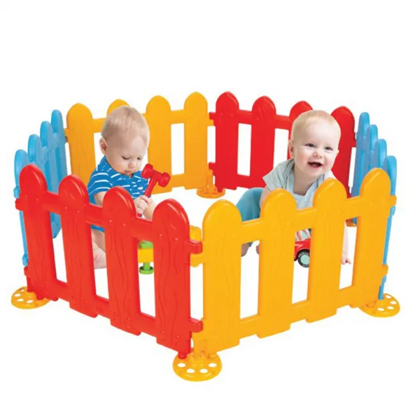 Детска ограда за игра 6 части, сглобяема площадка с разнообразни форми и ярки цветове | Iguana.bg 1