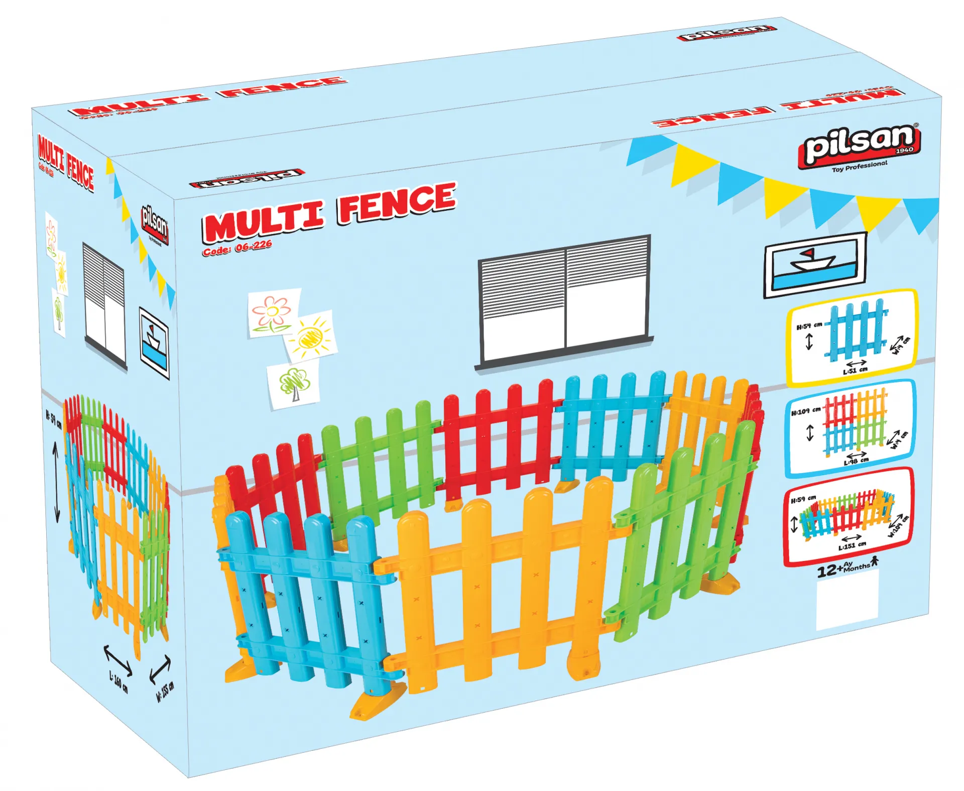 Детска ограда за игра Multi, 10 части, сглобяема площадка с разнообразни форми и ярки цветове | Iguana.bg 4