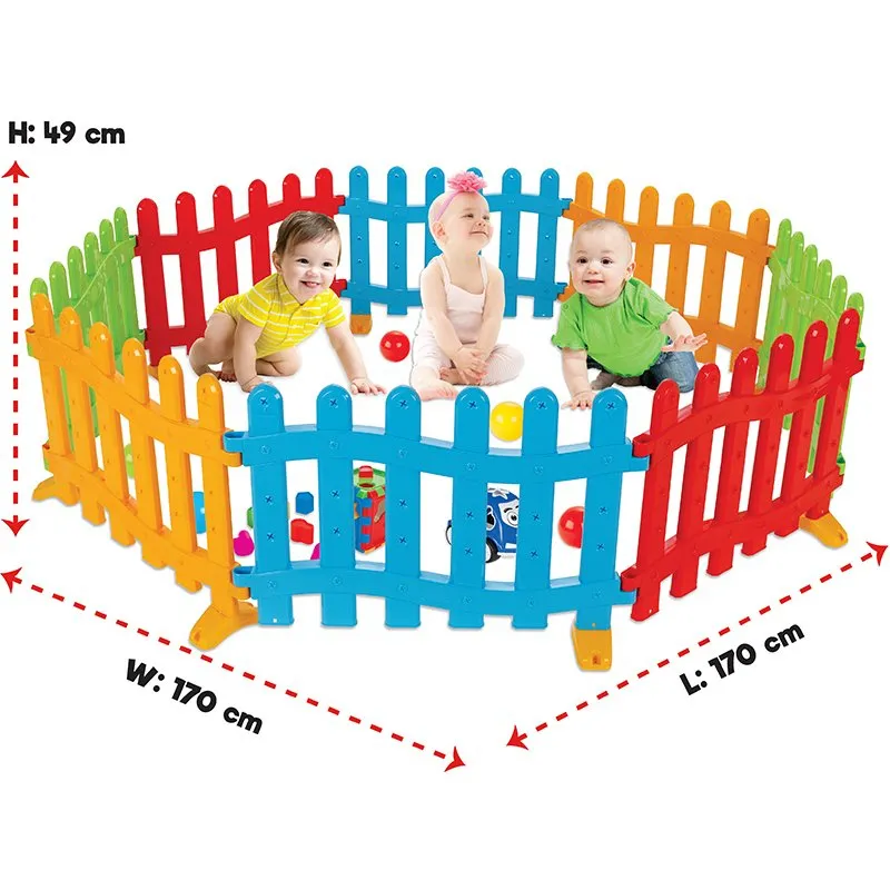 Детска ограда за игра 8 части, сглобяема площадка с разнообразни форми и ярки цветове | Iguana.bg 4