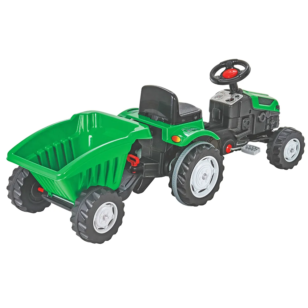 Детски трактор с педали Active с ремарке, Зелен, до 50кг | Iguana.bg 4