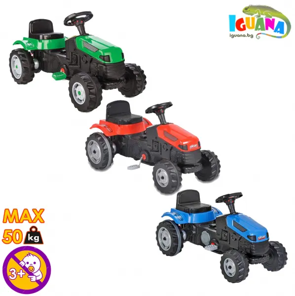 Детски трактор с педали Active, Три цвята, Тромба, до 50кг | Iguana.bg 1