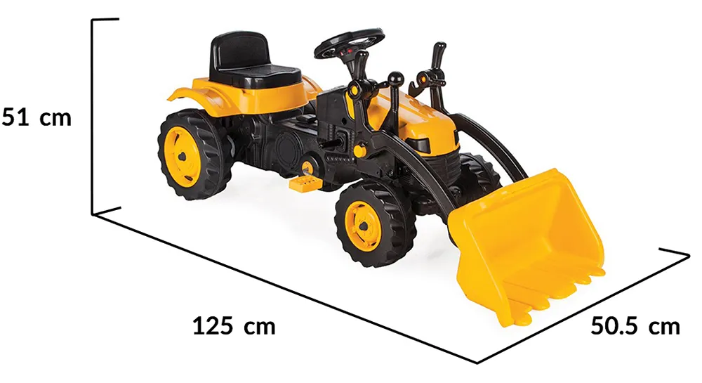 Детски трактор с педали Active, Жълт с Гребло, до 50кг | Iguana.bg 5