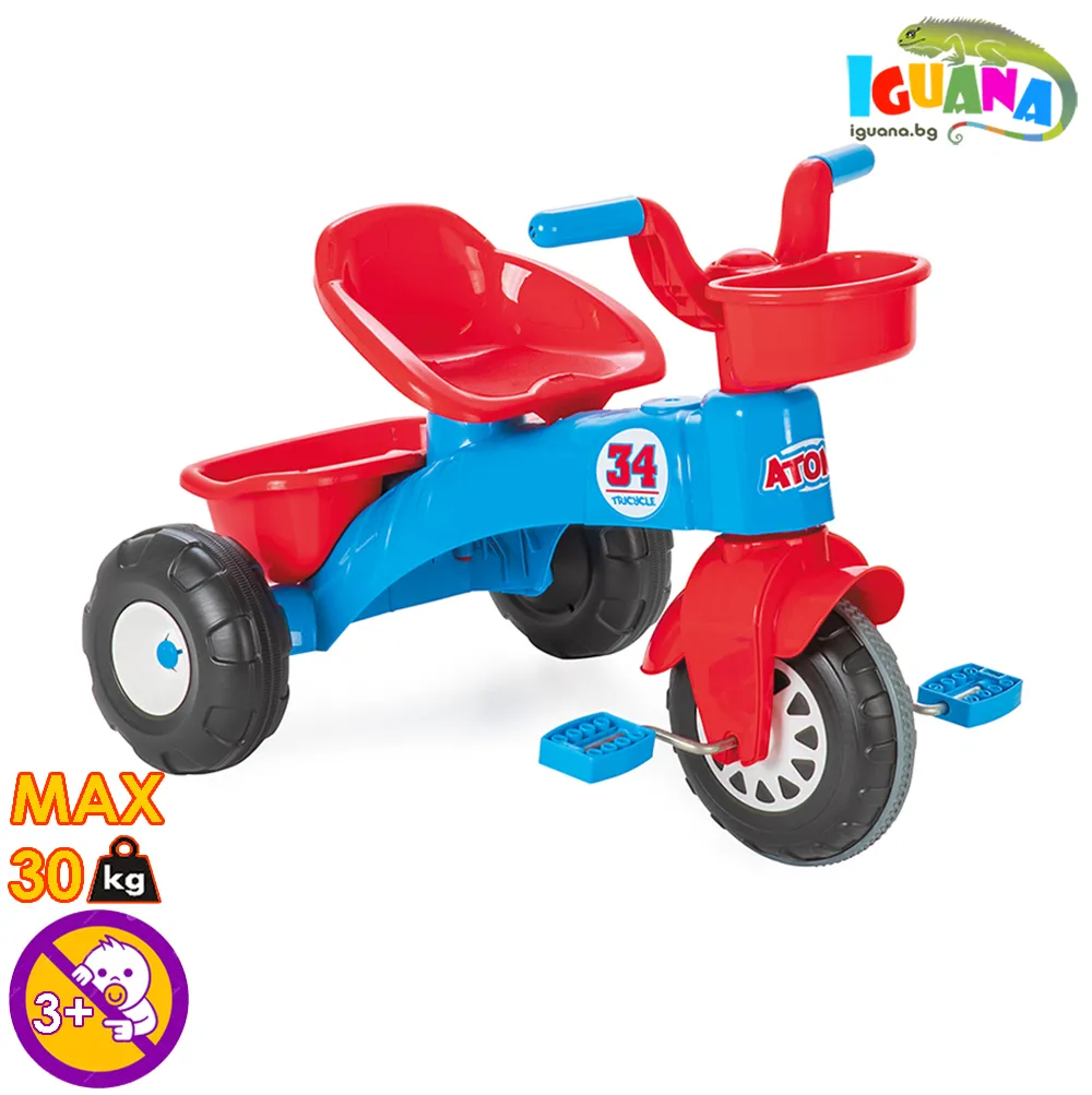 Детски мотор с педали Atom, Кош и багажник, до 30кг | Iguana.bg 1