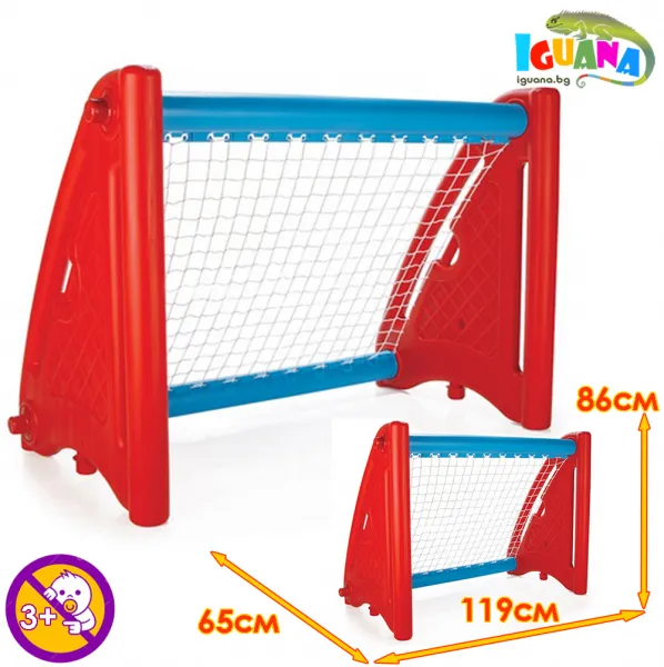 Голяма Детска Футболна врата с мрежа, Червена 119 x 65 x 86 см | Iguana.bg 1
