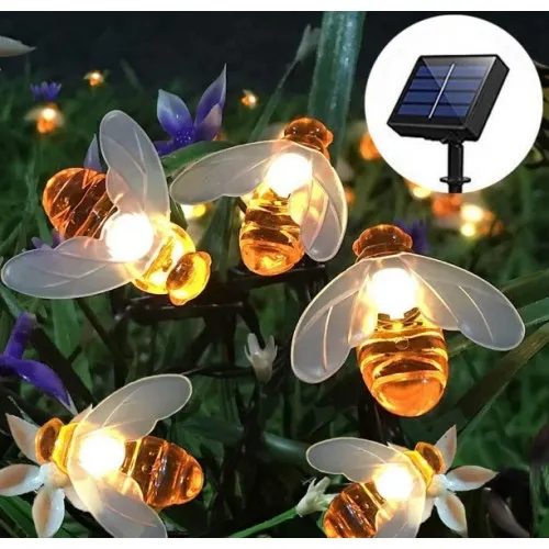 Соларни градински лампички с форма на пчелички 30бр, 7 метра | Iguana.bg 1