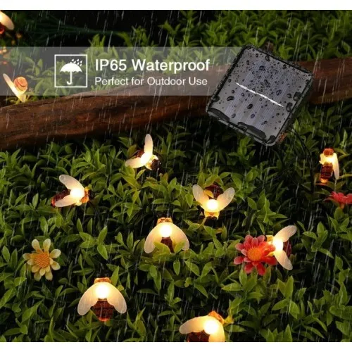 Соларни градински лампички с форма на пчелички 30бр, 7 метра | Iguana.bg 5