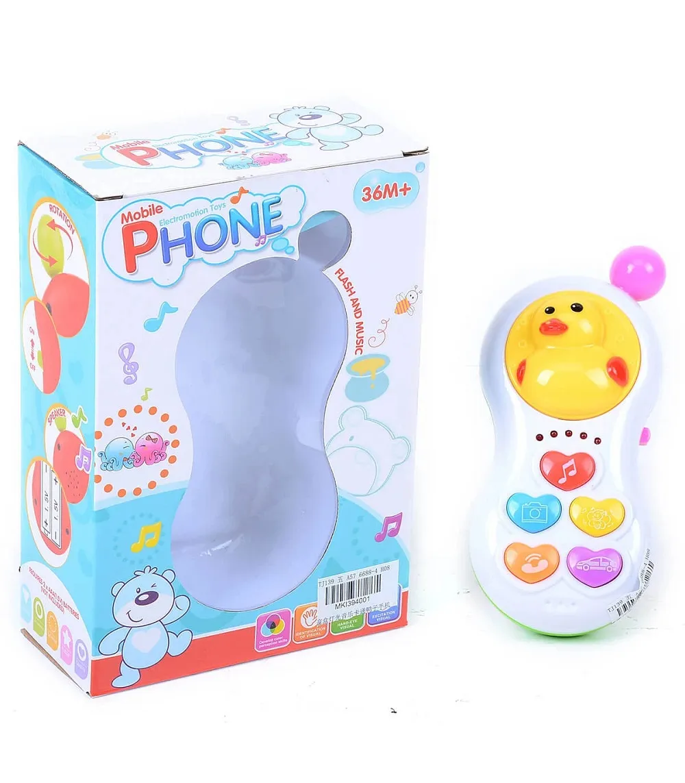 Бебешки музикален мобилен телефон с пате, звуци и светлини