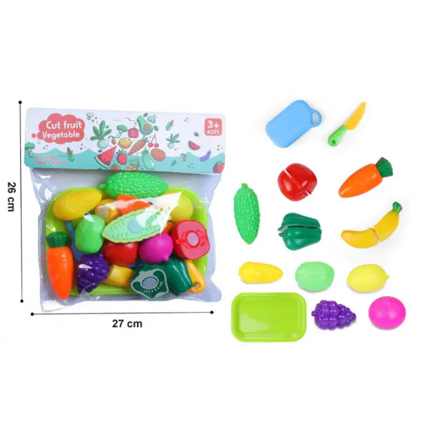 Детски комплект от плод-зеленчук за рязане, дъска, ножче и табла 13 части 1