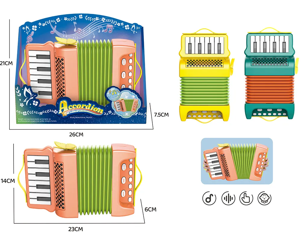 Детски акордеон на батерии, 40 мелодии, 23 х 6 х 14см 3