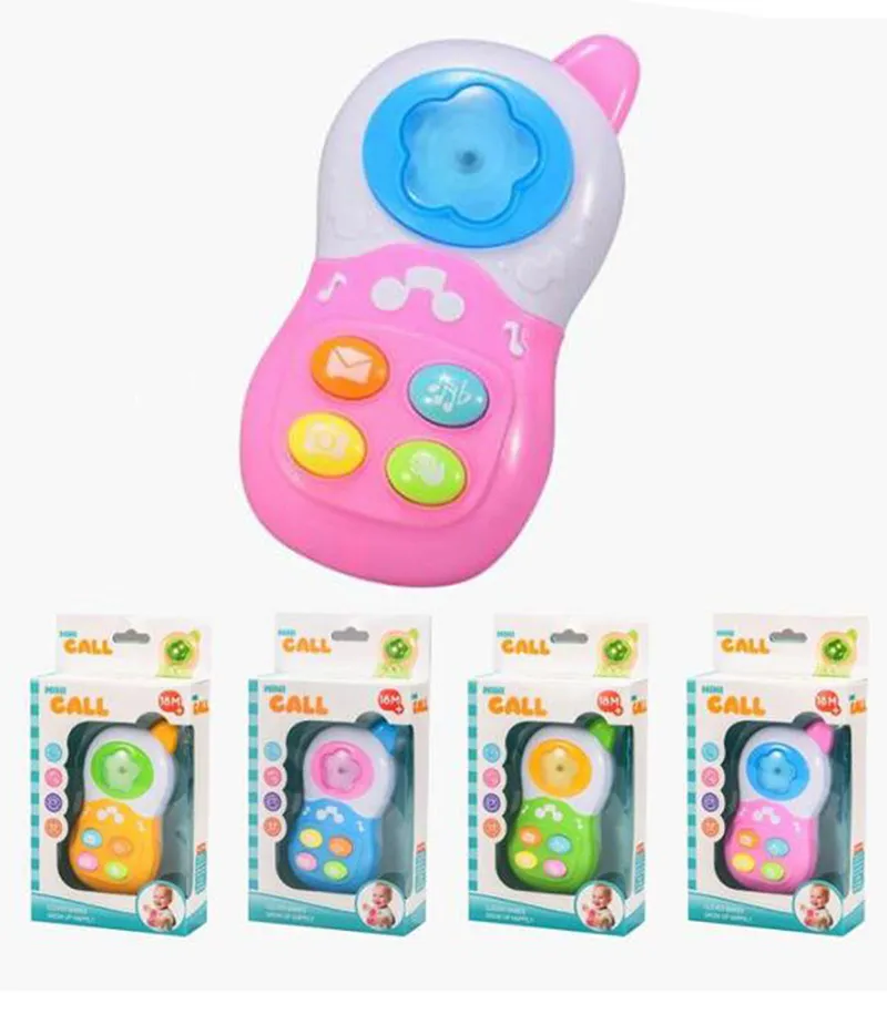 Бебешки музикален телефон, 4 цвята, мелодии и светлини