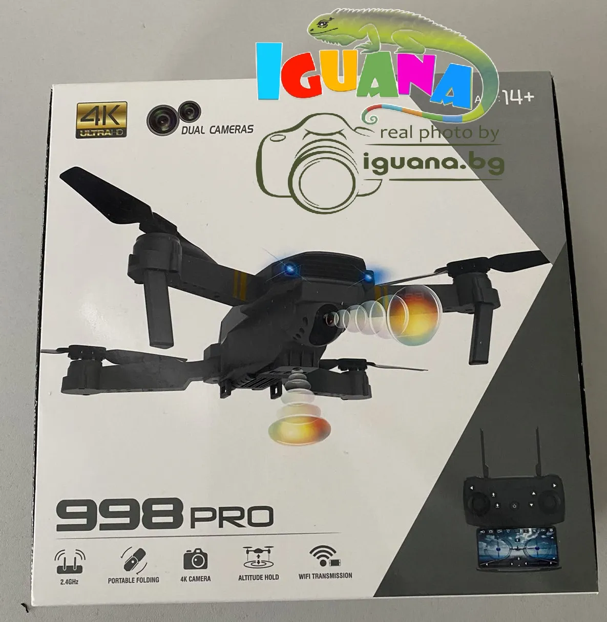 Сгъваем мини ДРОН 998 Pro с 4К камера WiFi връзка за начинаещи пилоти Micro Foldable Drone Set 13