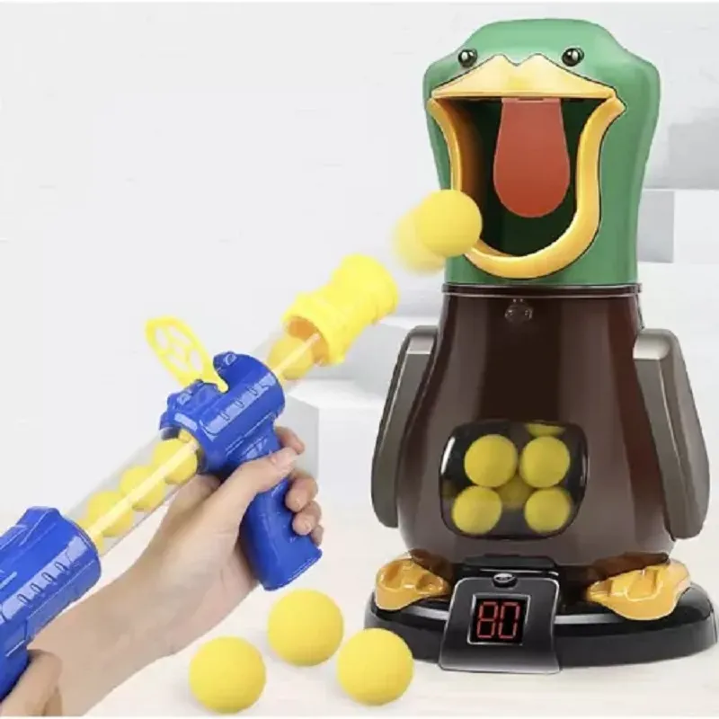 Детска игра за стрелба по мишена Патица с LCD дисплей, 2 бластера, 24 топки от пяна | Iguana.bg 1