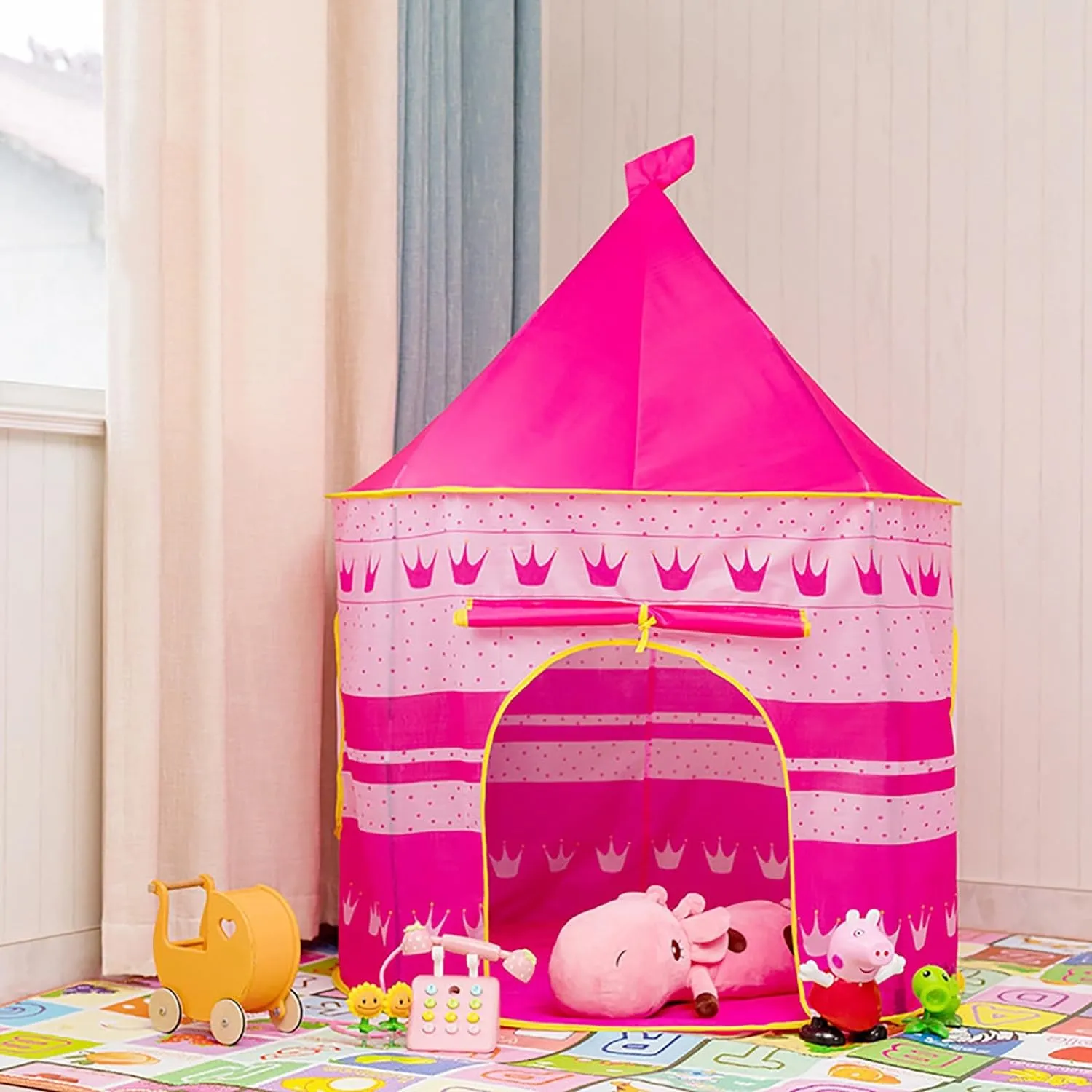 Детска Розова Палатка тип Замък 105 x 135 см 16