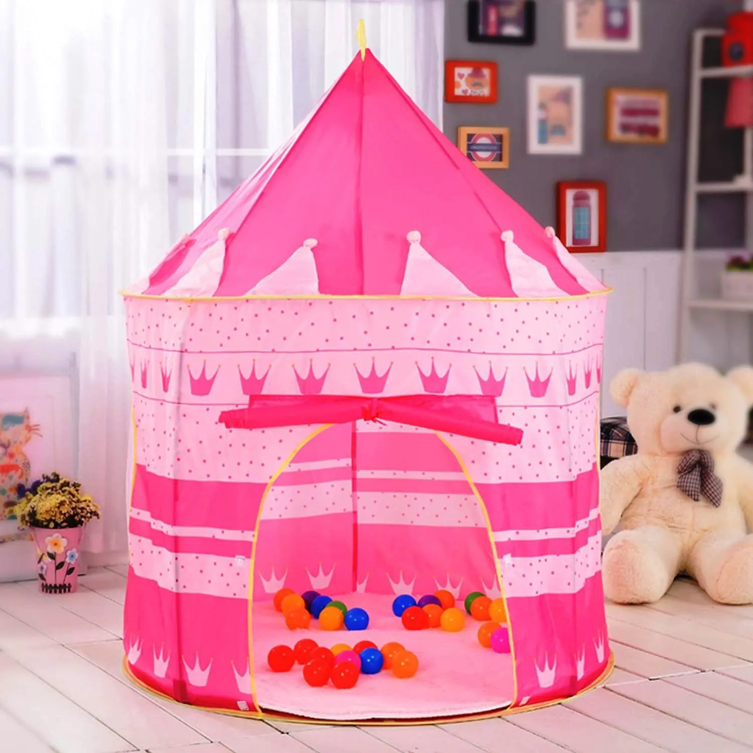 Детска Розова Палатка тип Замък 105 x 135 см 1