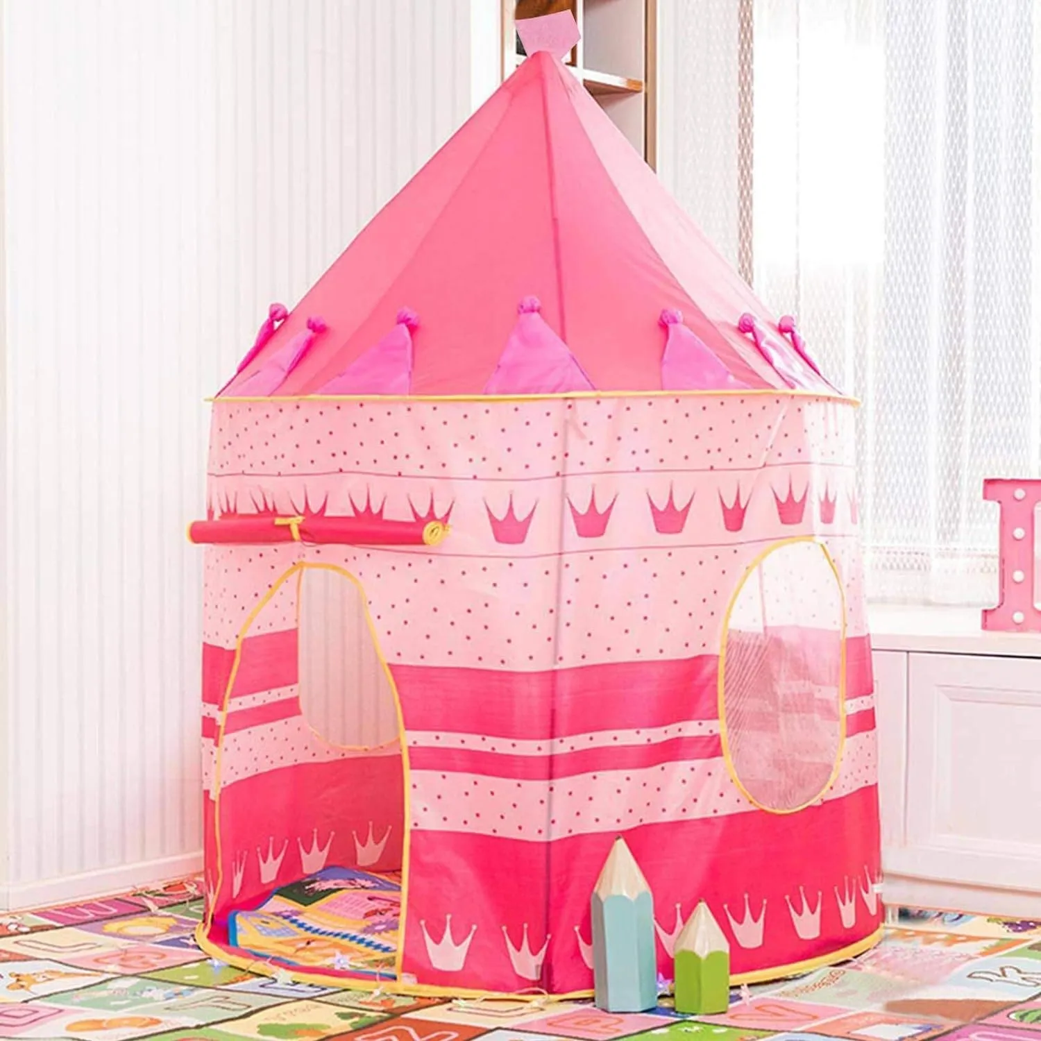 Детска Розова Палатка тип Замък 105 x 135 см 18