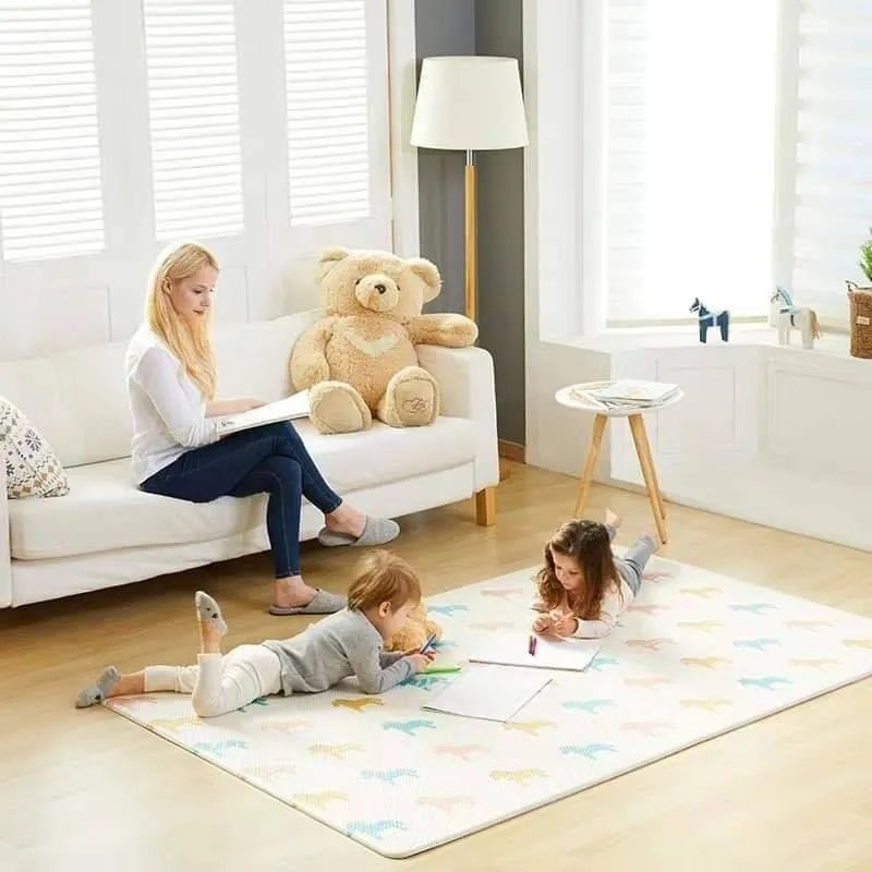 Детски ВОДОУСТОЙЧИВ двулицев сгъваем термо килим от XPE пяна, мека постелка за игра 180x120x1см 17