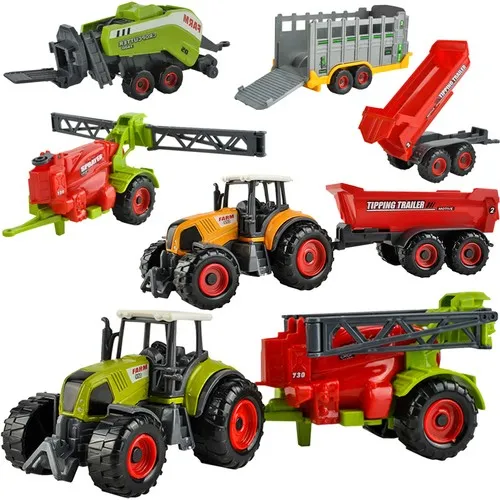 Детски фермерски комплект 6в1 трактори с ремаркета 1