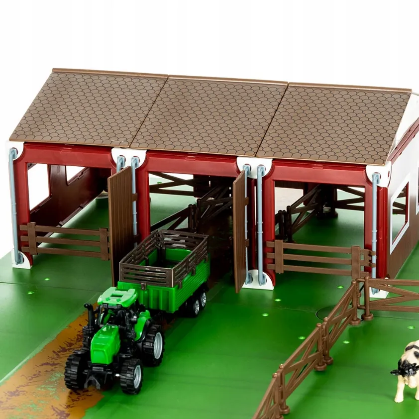 Детска ферма с 3 животни, 2 трактора с ремаркета и сгради 102 части | Iguana.bg 10