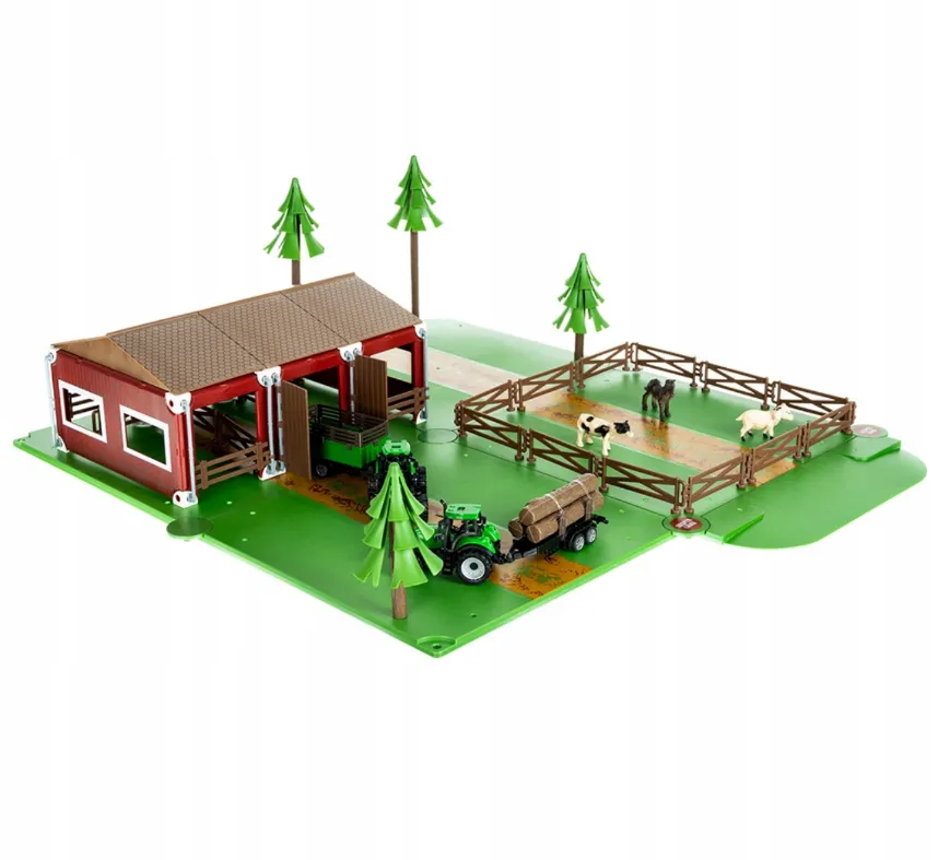 Детска ферма с 3 животни, 2 трактора с ремаркета и сгради 102 части | Iguana.bg 12