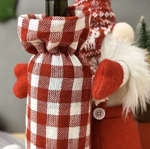 ГОЛЯМ Коледен елф с чанта за бутилка, коледно елфче с калъф за шише, 55х18х22см, Коледен подарък  5