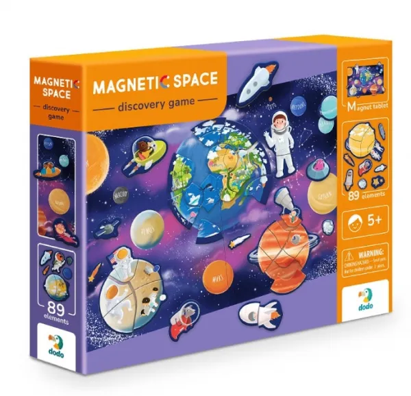 Магнитна игра Космос, 89 елемента, настолна образователна игра с магнитна дъска, DODO 1