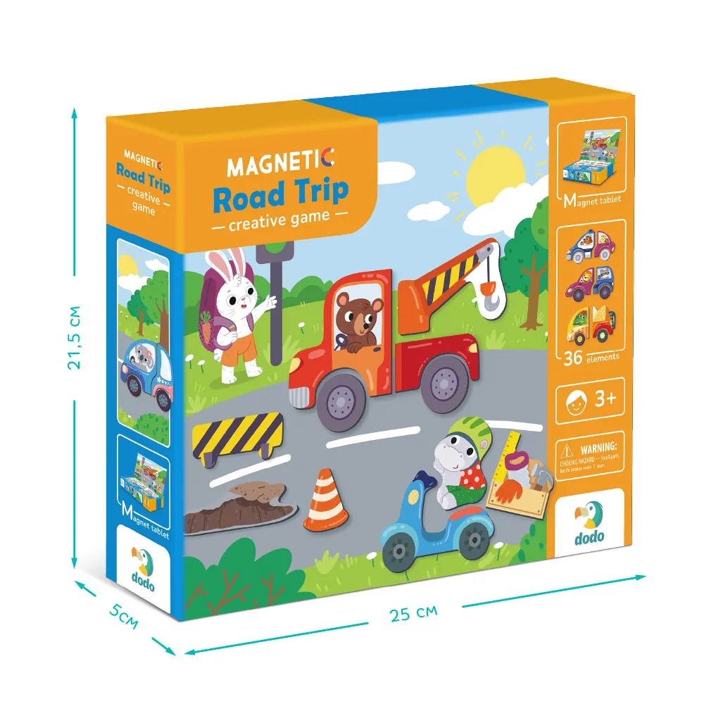 Магнитна игра Пътешествие, 36 елемента, настолна образователна игра с магнитна дъска, DODO 2