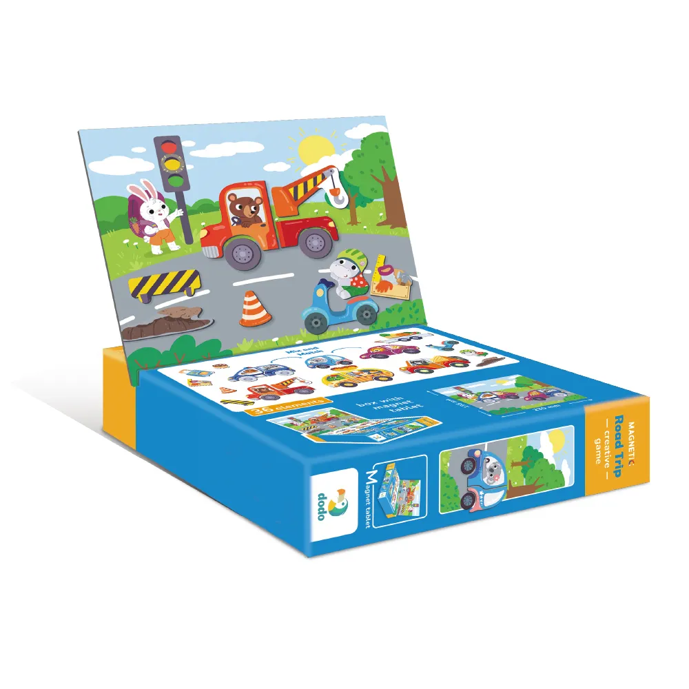 Магнитна игра Пътешествие, 36 елемента, настолна образователна игра с магнитна дъска, DODO 3